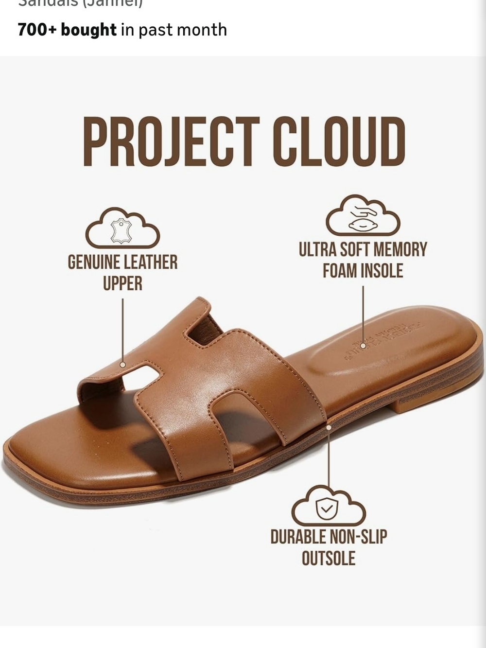 Project Cloud Tan Slide Sandals for Women - Picture 10 of 12